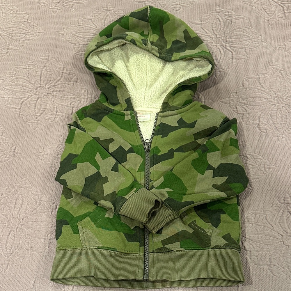 Hanna Andersson Green Camouflage 3T Kids Hoodie